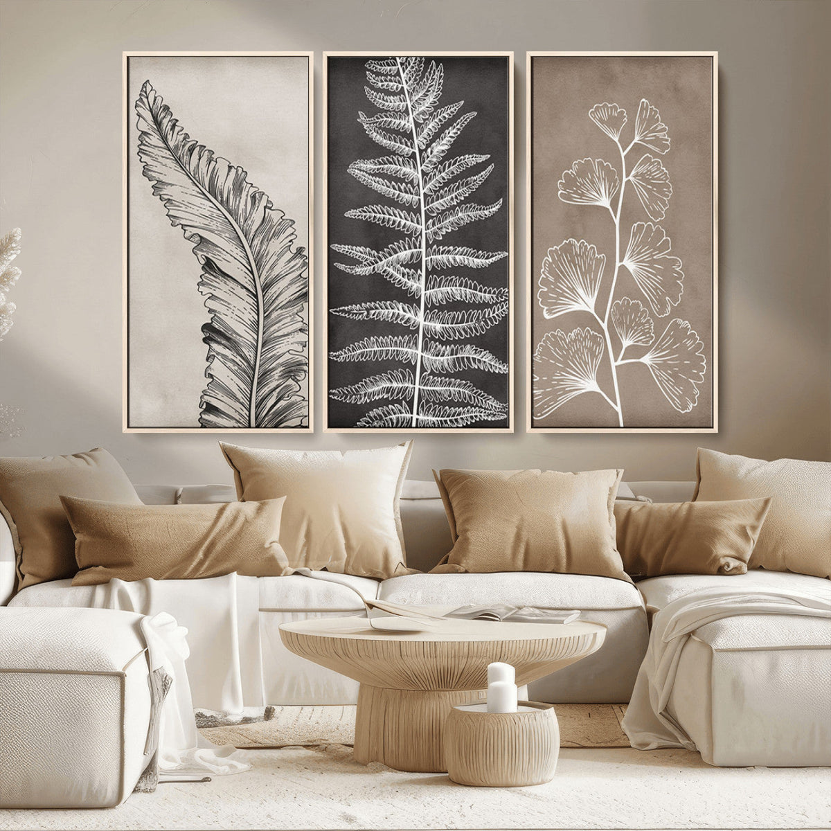 Minimalist Botanical Wall Art Canvas Print, Framed and Ready