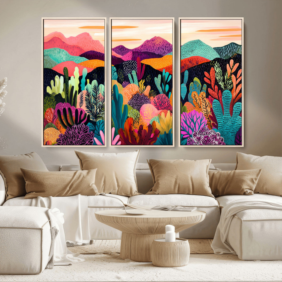 Abstract Kusama Print - Landscape Canvas Wall Art Print -