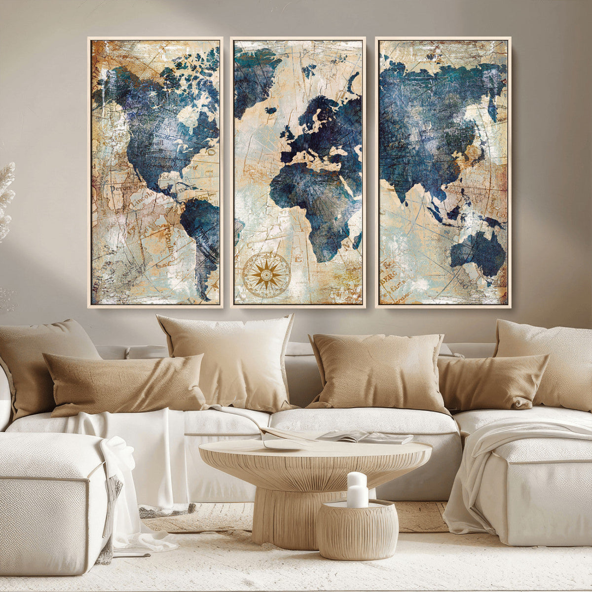 World Map Canvas Print – Framed Wall Art for Couples,
