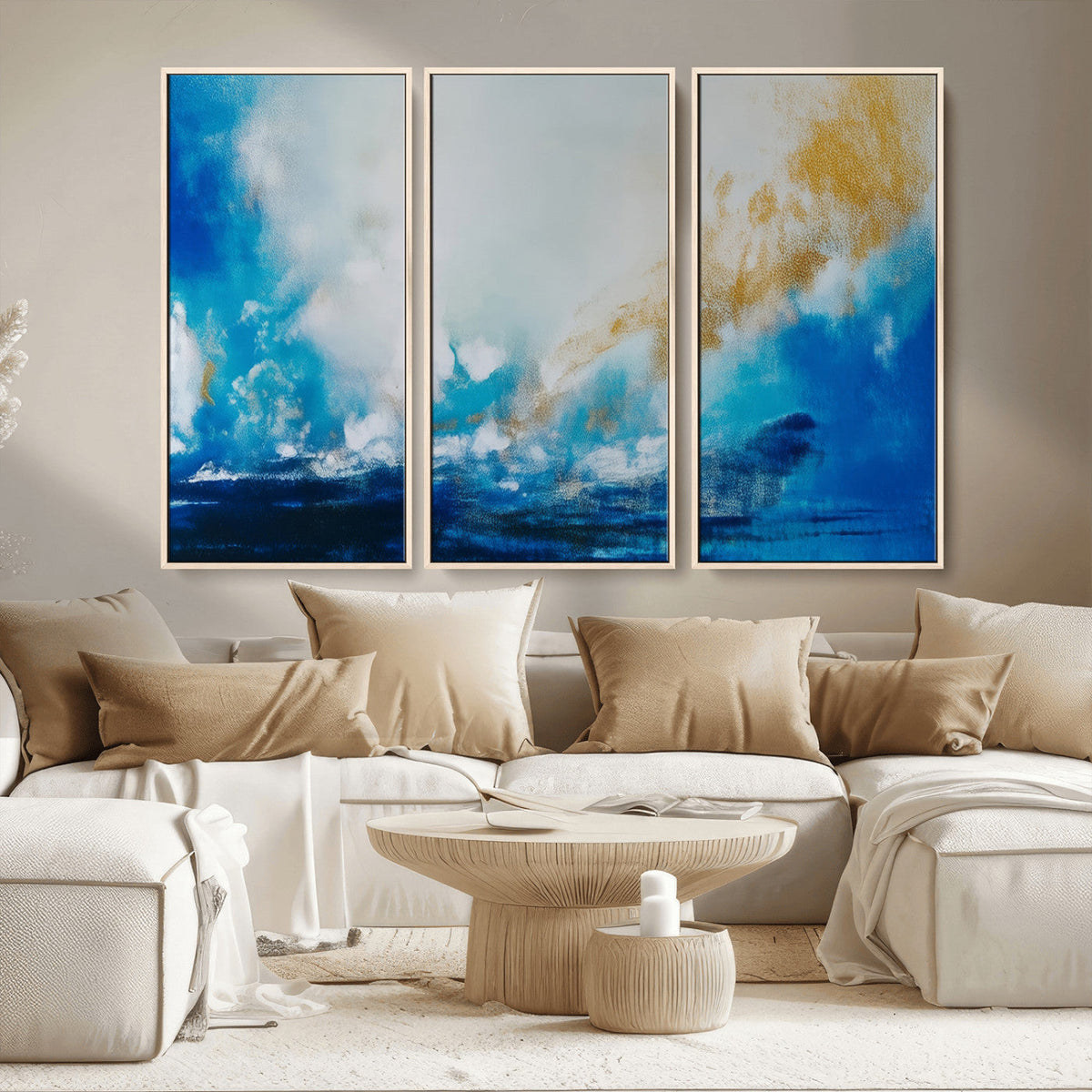 Blue Abstract Print - Dynamic Ocean-Inspired Canvas Wall Art