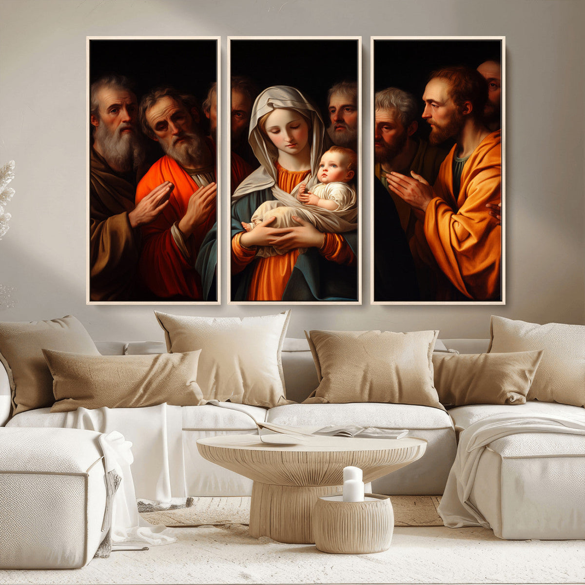 Religious Canvas Wall Art Print - Madonna and Child with