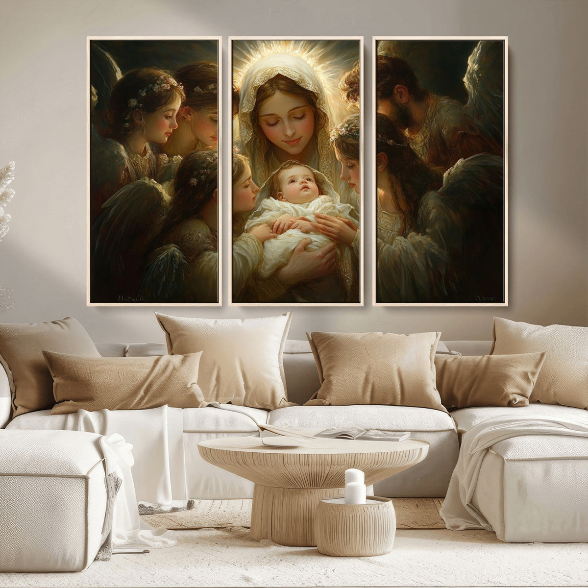 Mary Jesus Canvas Wall Art Print - Madonna and Child with