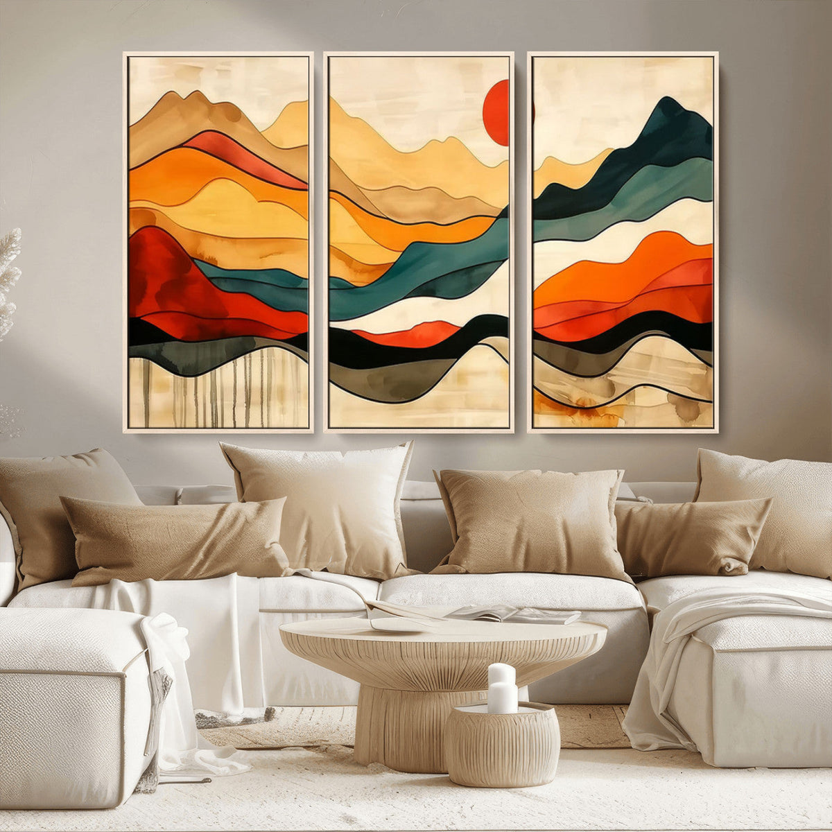 Mid Century Wall Art Print - Abstract Woodland Print -