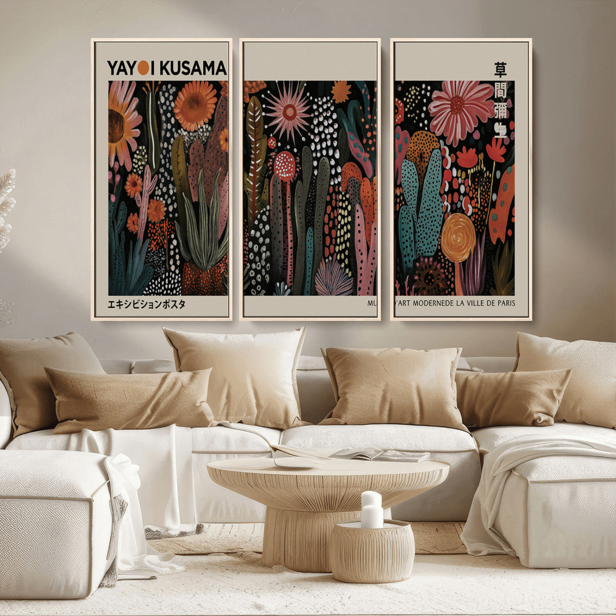 Modern Japanese Wall Art Canvas Print – Framed Abstract