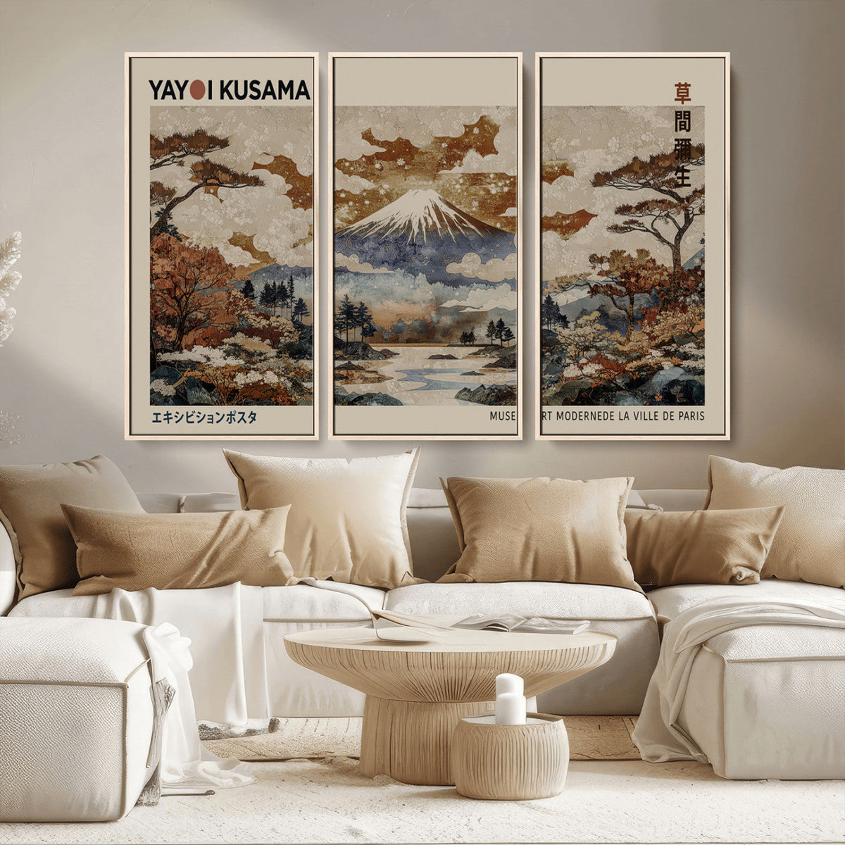 Yayoi Kusama Wall Art Canvas Print – Framed Modern Japanese