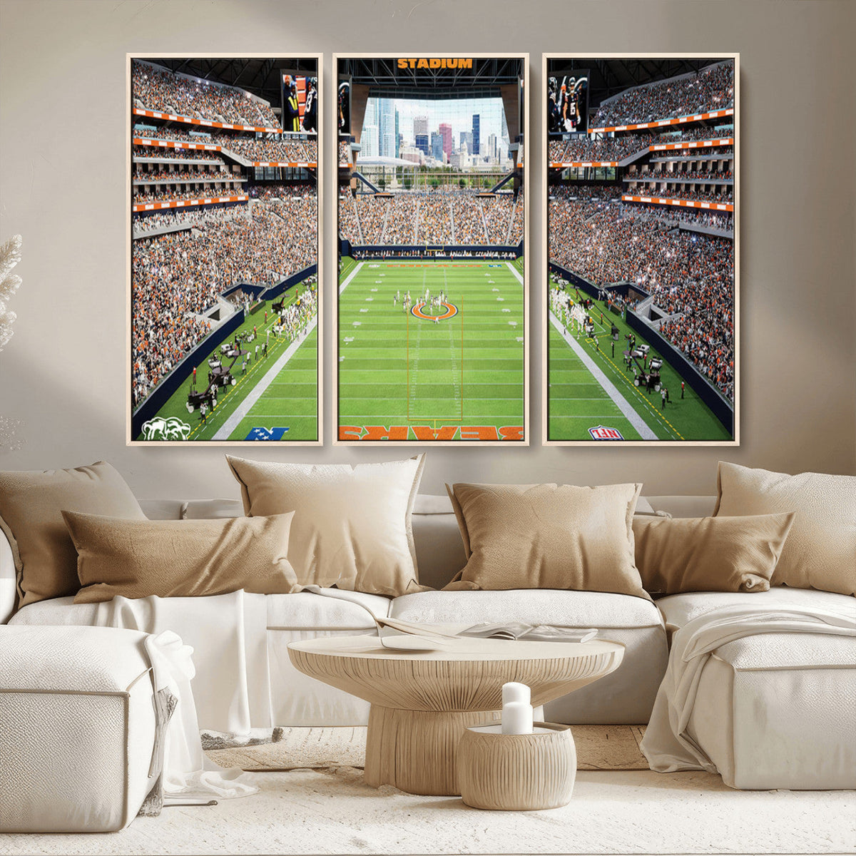 Chicago Bears Soldiers Field Wall Art Canvas Print – Framed