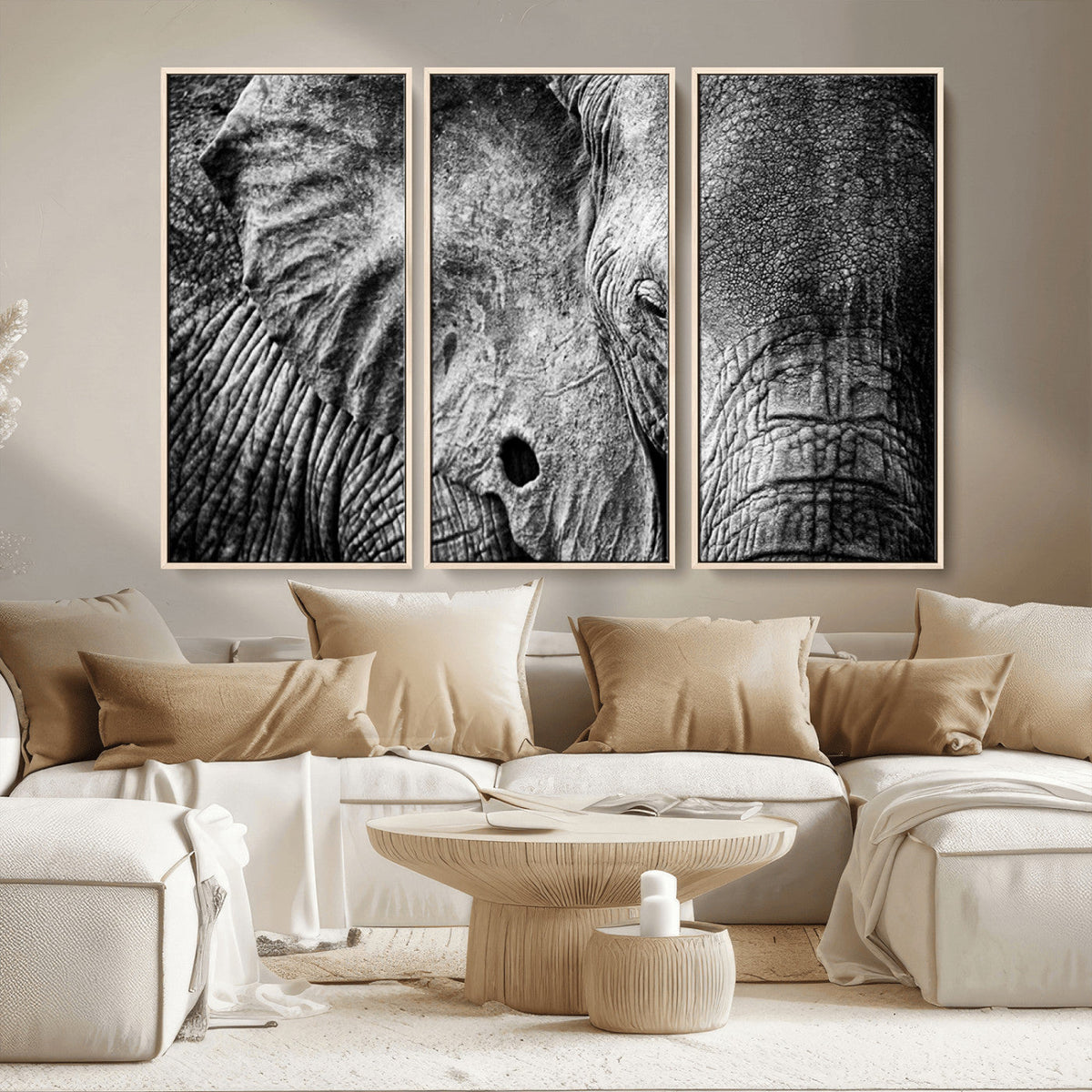 Wild Old Elephant Wall Art Canvas Print