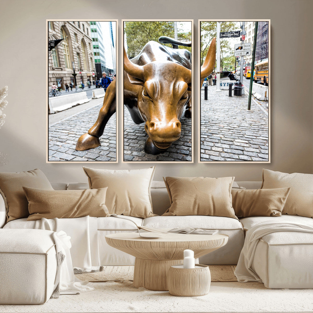 Charging Bull Wall Art Canvas Print