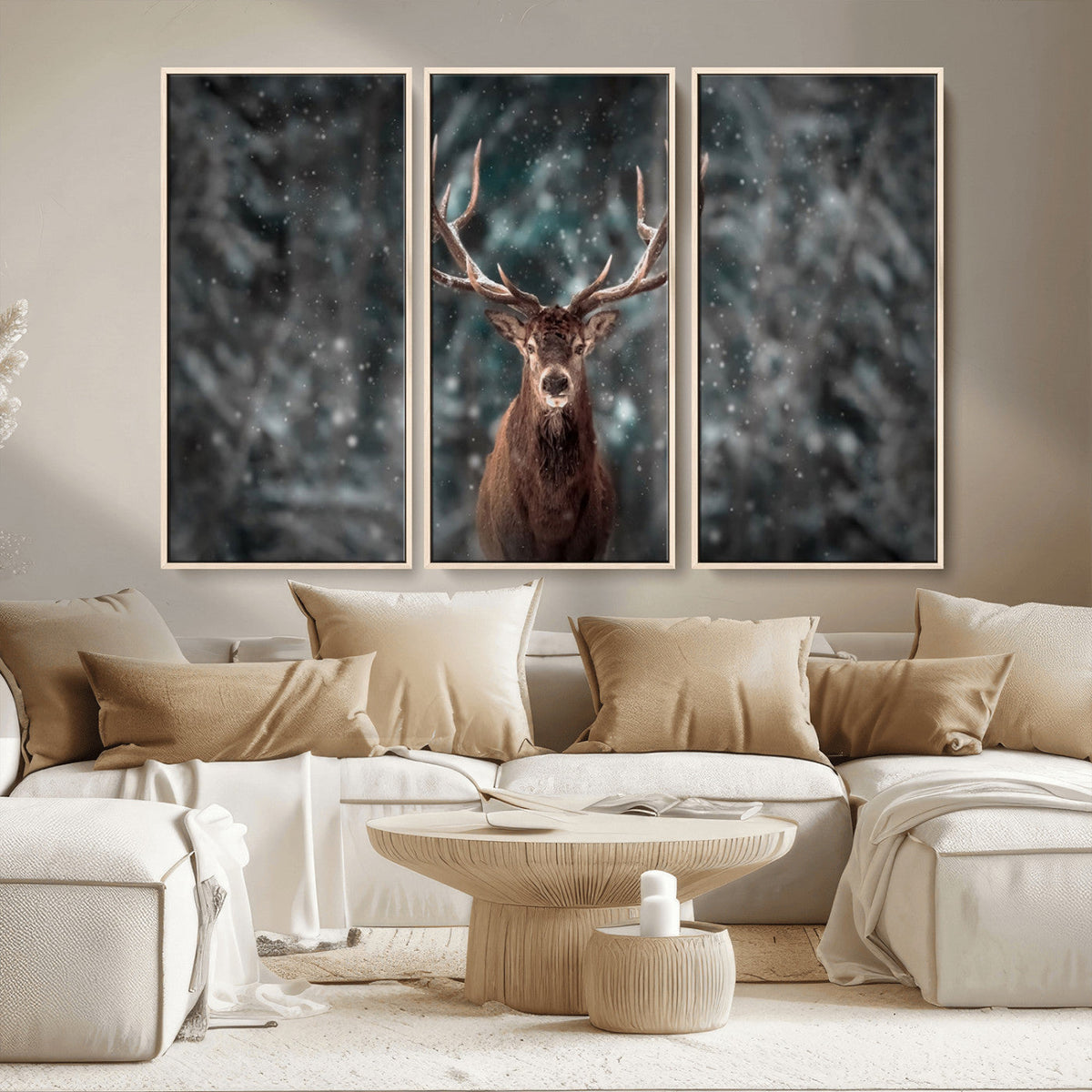 Wall Art Deer Art Animal Canvas, Framed Wall Art Deer Canvas