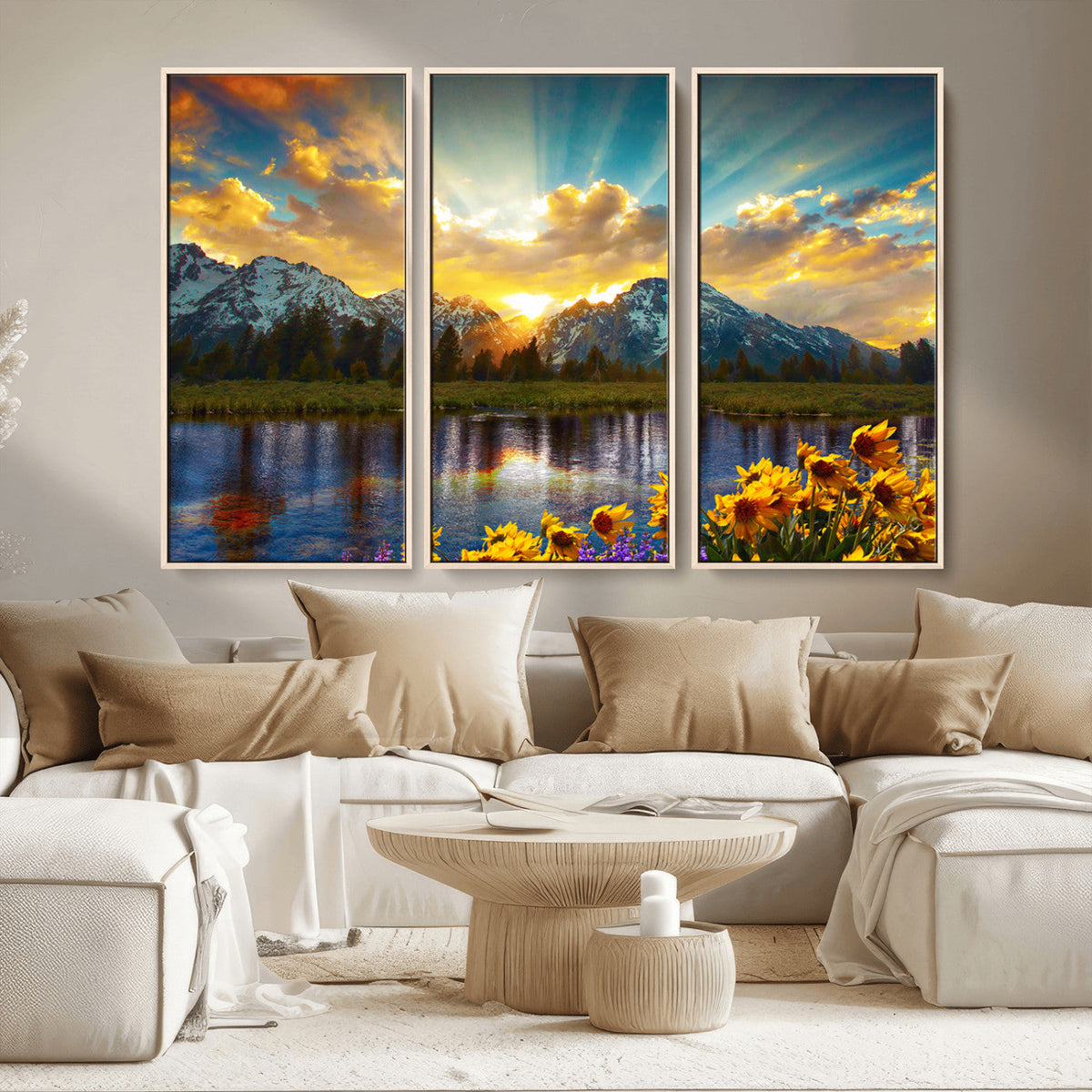 Grand Teton Park Sunrise Wall Art – Vibrant Landscape Canvas