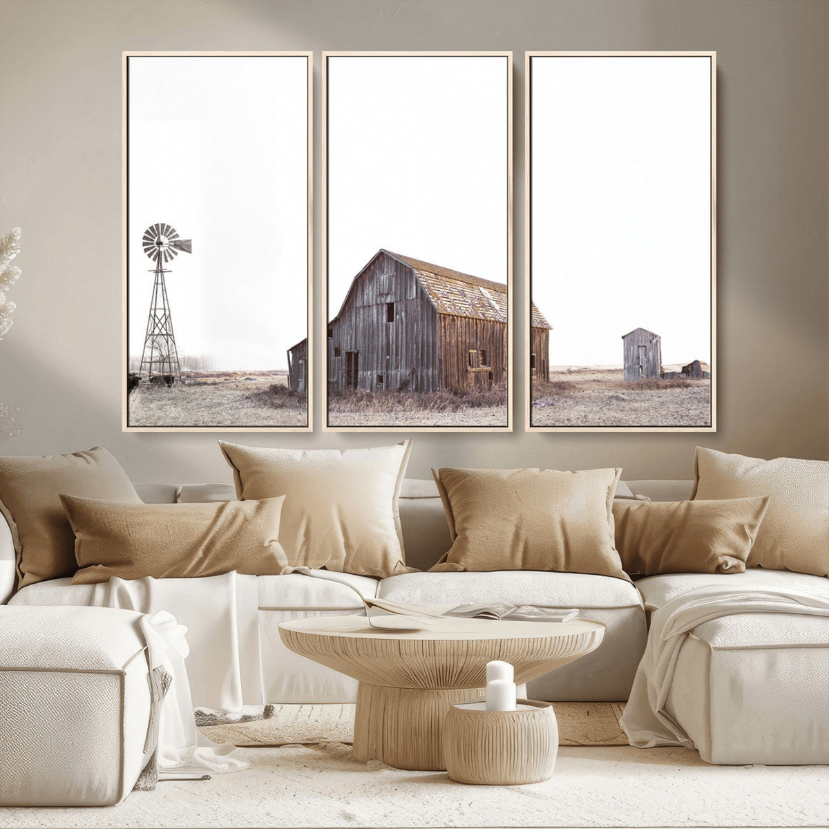 Set of 3 Rustic Farmhouse Wall Art Prints – Country Barn,