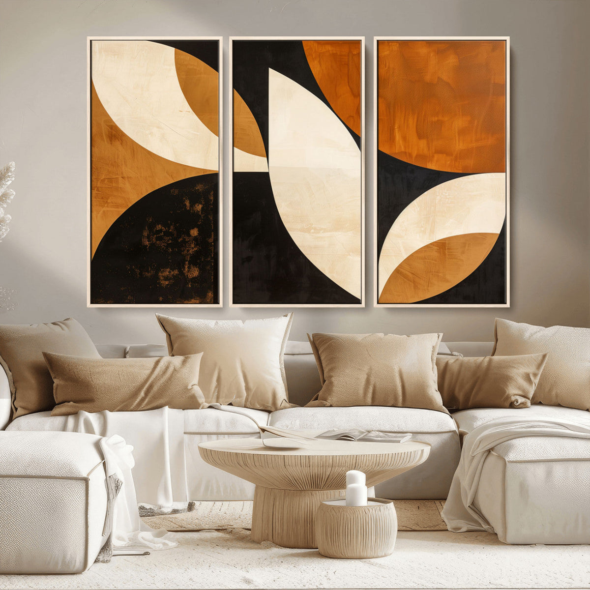 Geometric Abstract Wall Art Canvas Print, Mid Century Modern