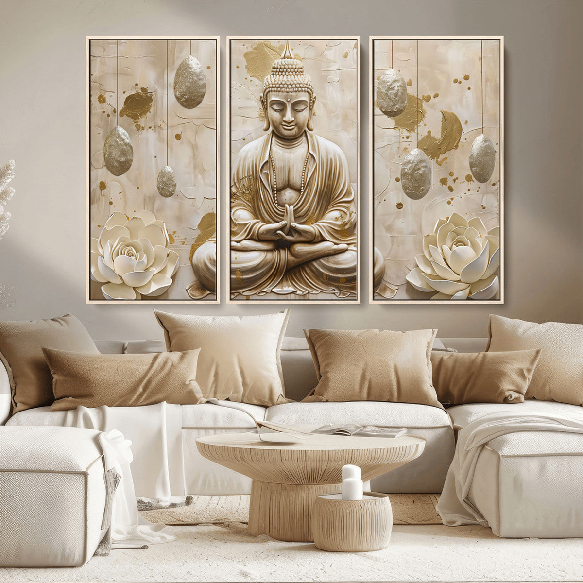 Serene Buddha Wall Art | Yoga Room Decor and Meditation Wall
