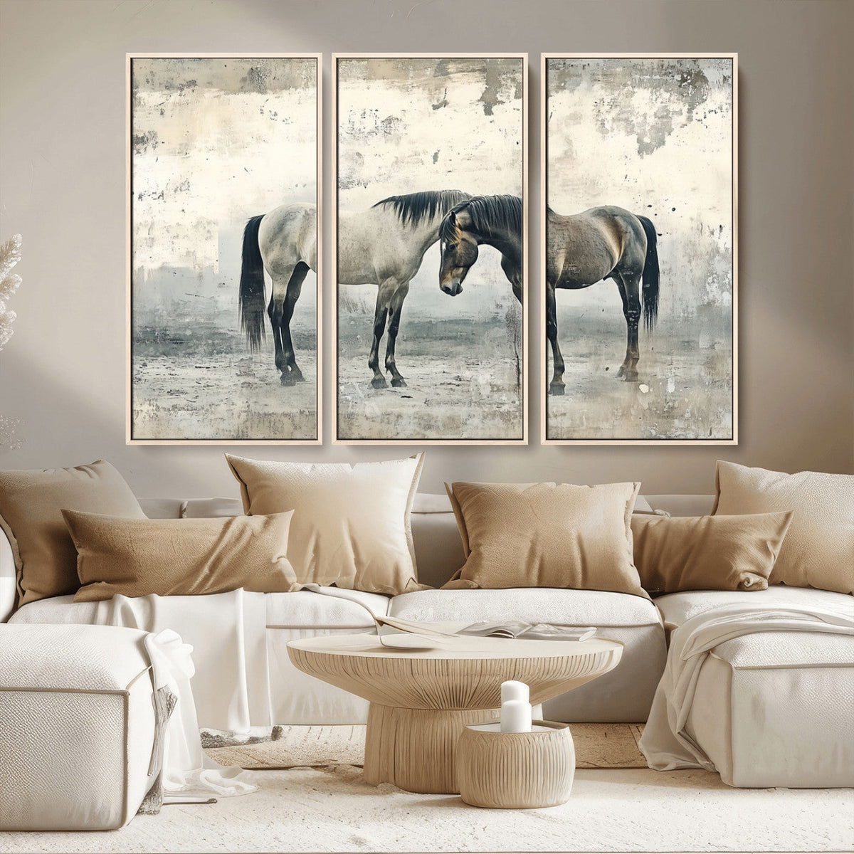 Chines Style Majestic Horses Wall Art | Ready to Hang and