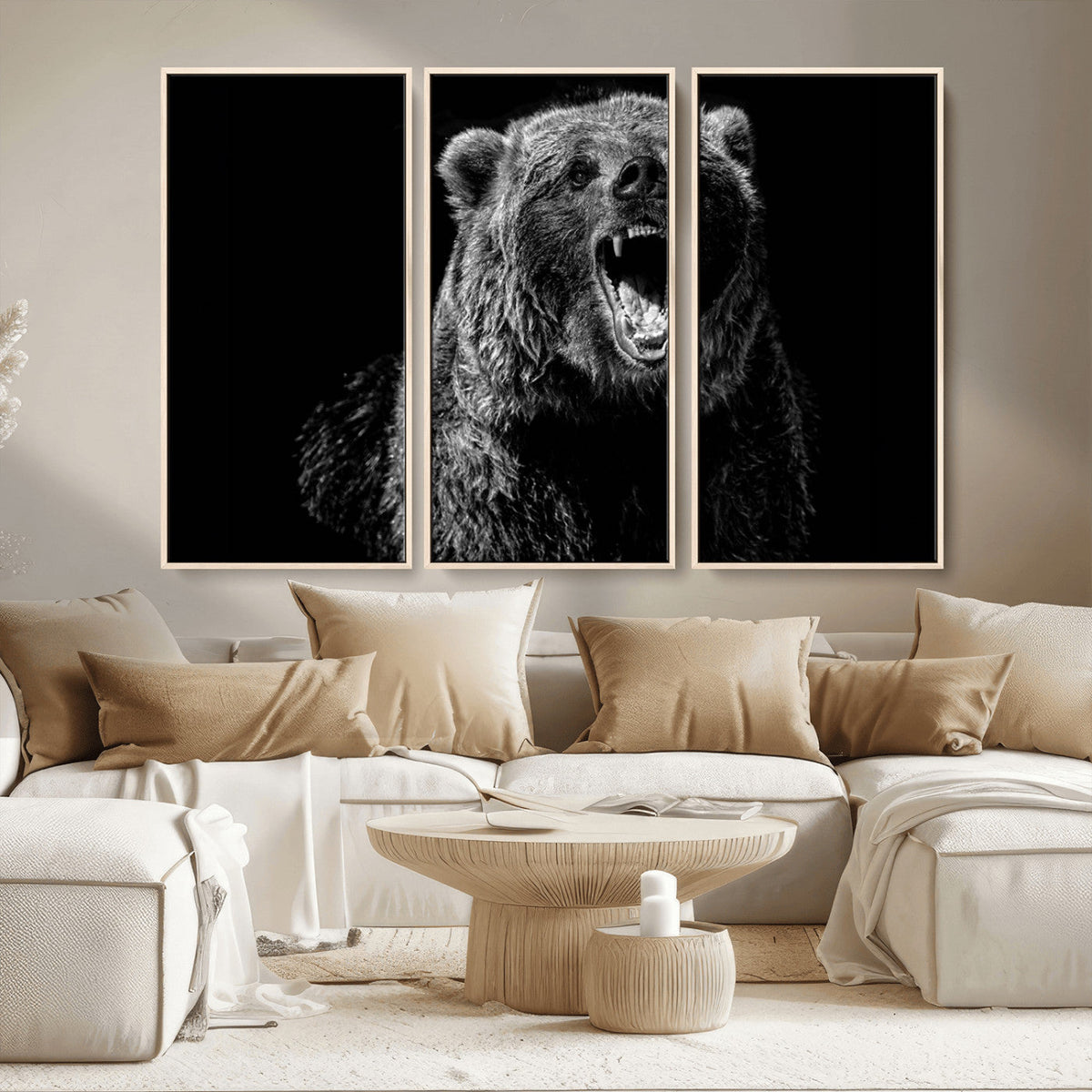 Bear Canvas Print | Wildlife Wall Art for Cabin Decor |