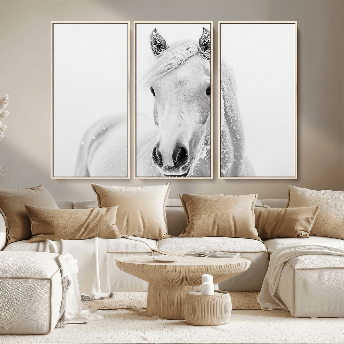 Majestic White Horse Wall Art | Ready to Hang and Framed |
