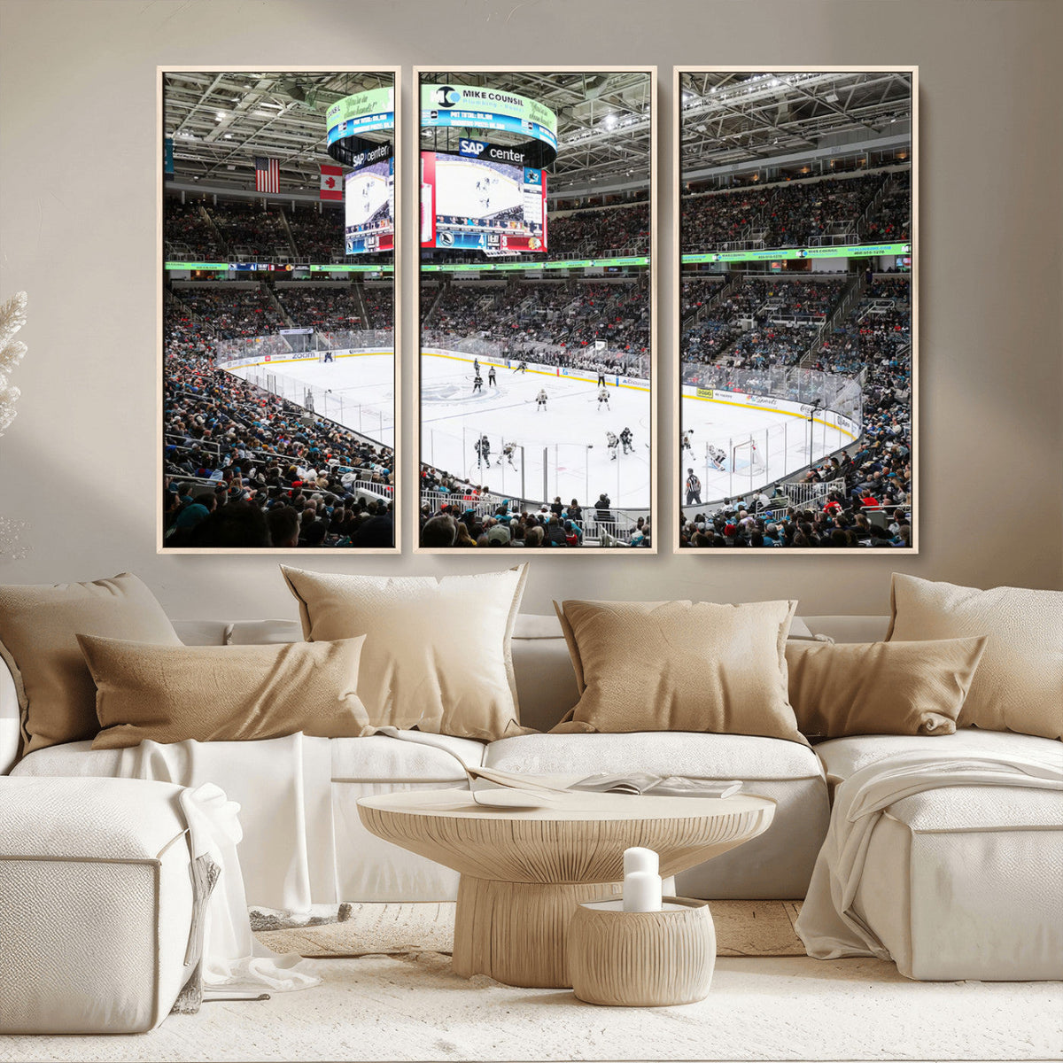 Sharks Arena Blackhawks Sharks Ice Hockey Stadium Wall Art