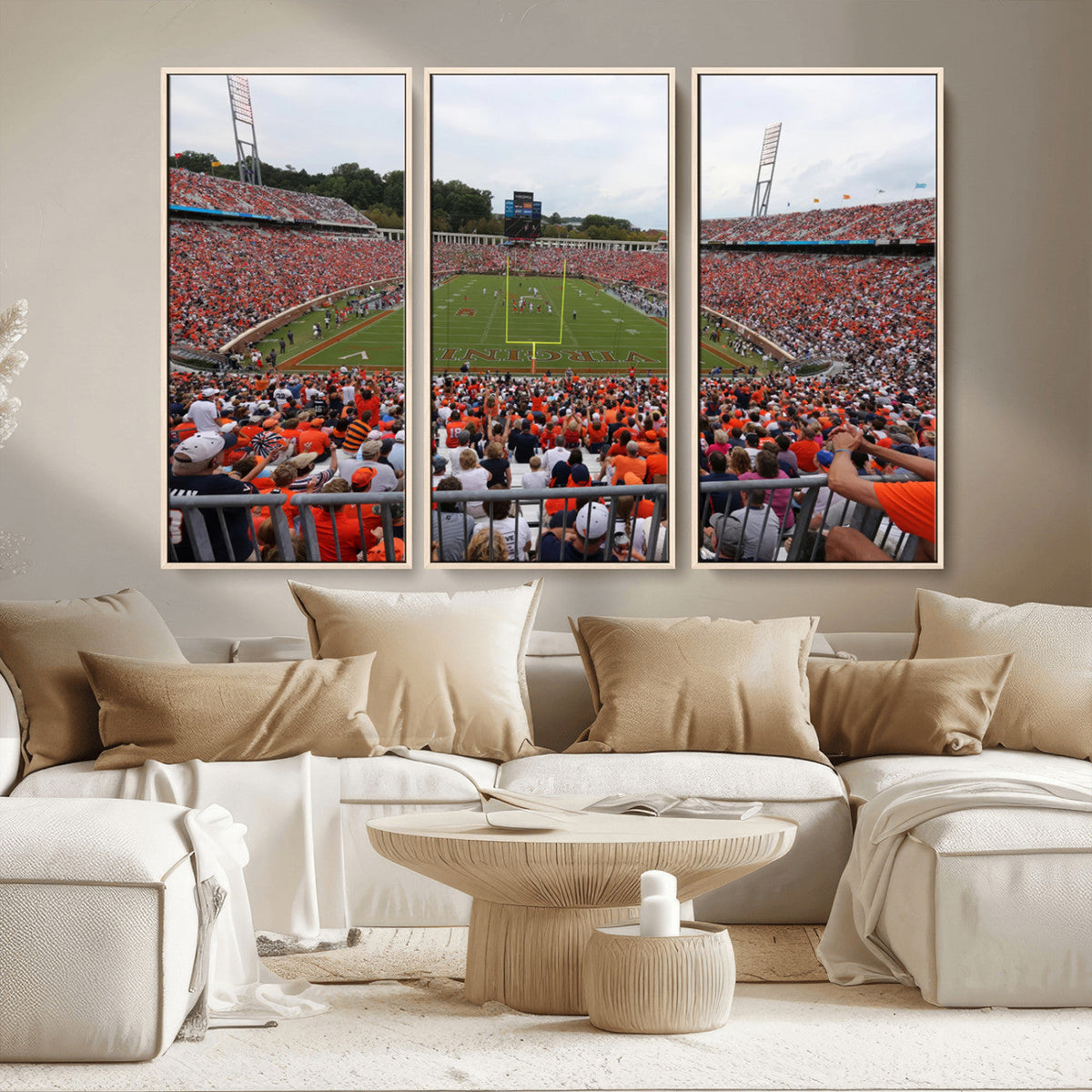 Virginia Cavaliers Football Team Print - Charlottesville Scott Stadium Print Wall Art Canvas