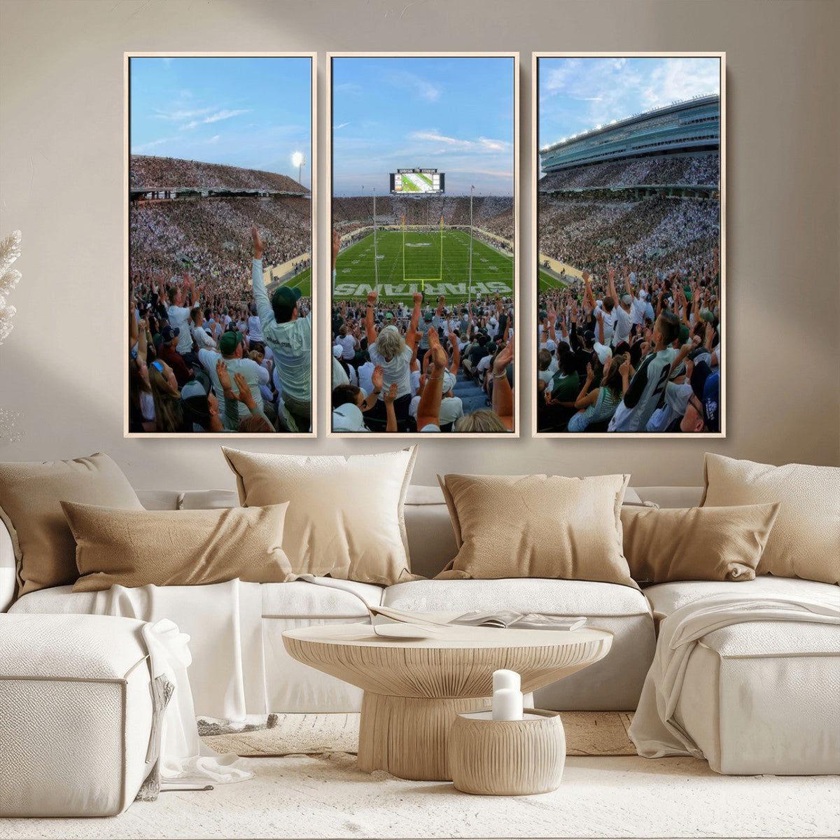 Michigan State Spartans Football Team Art Print - East