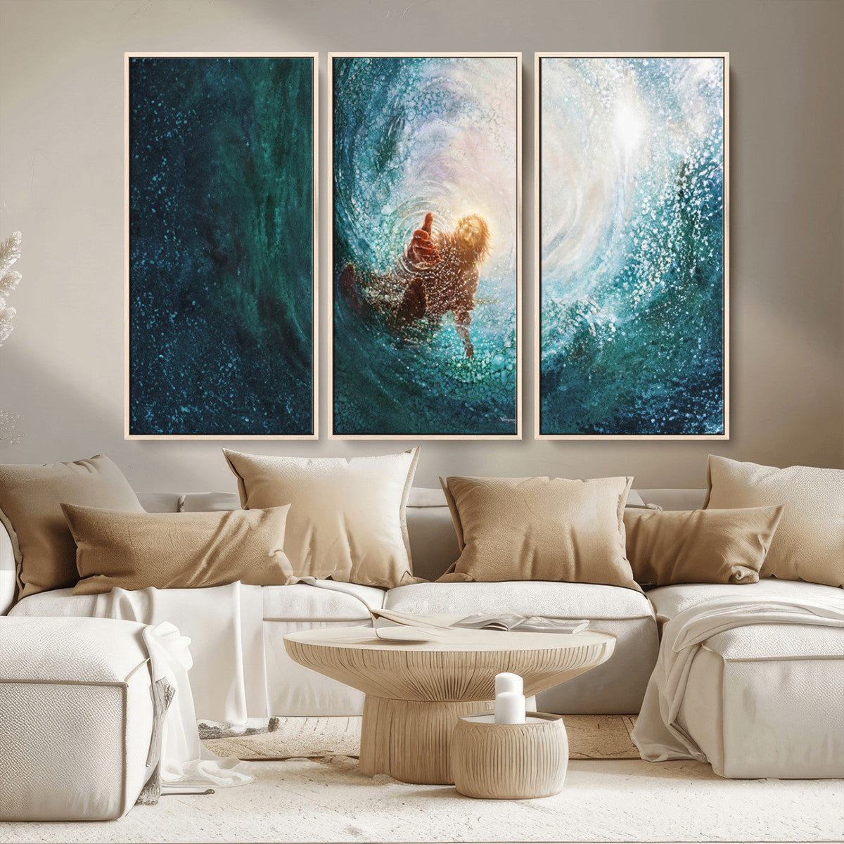 Powerful Jesus Canvas Print - Hand of Salvation,