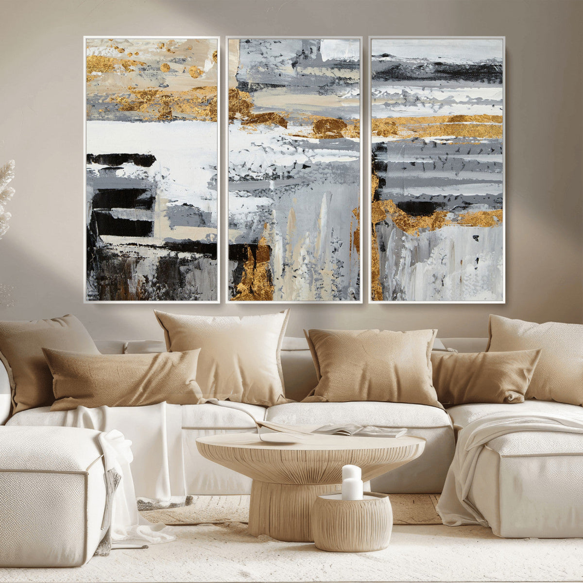 Abstract Painting Canvas Wall Art Print Paint Drip Art Brush