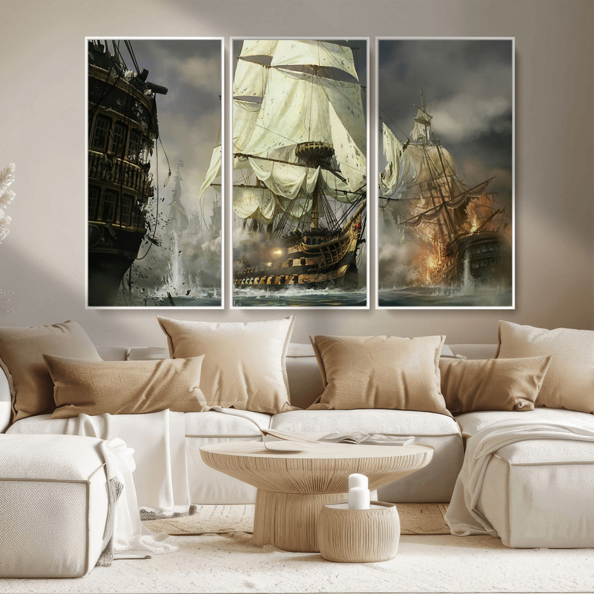 Pirate Ship War Wall Art Canvas Print