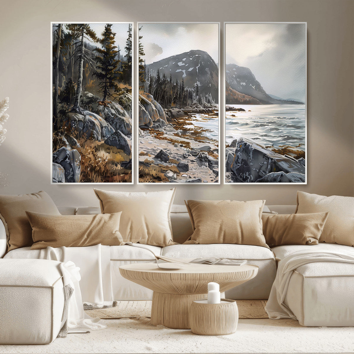 Serene Coastal View of Acadia National Park - Stunning