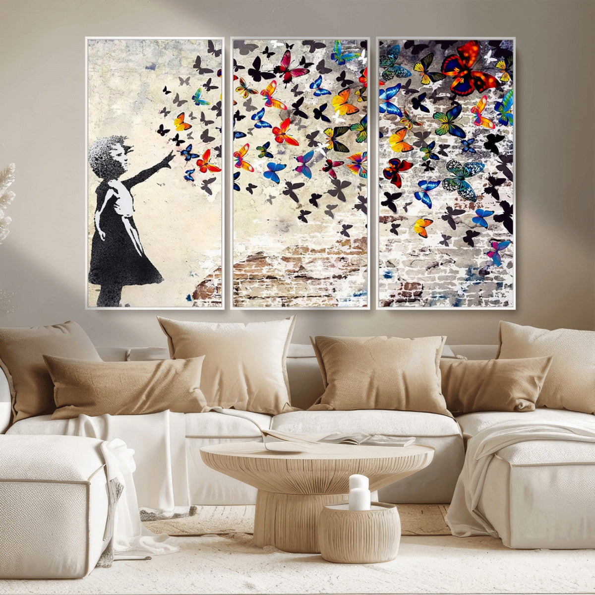 Banksy Graffiti Wall Art Canvas Print: Girl Releasing