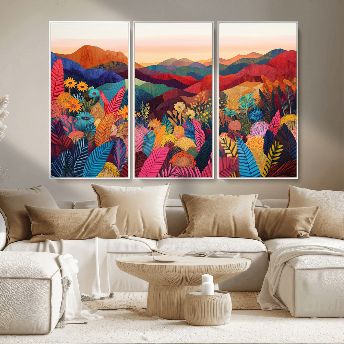 YAYOI KUSAMA Abstract Print - Landscape Canvas Wall Art