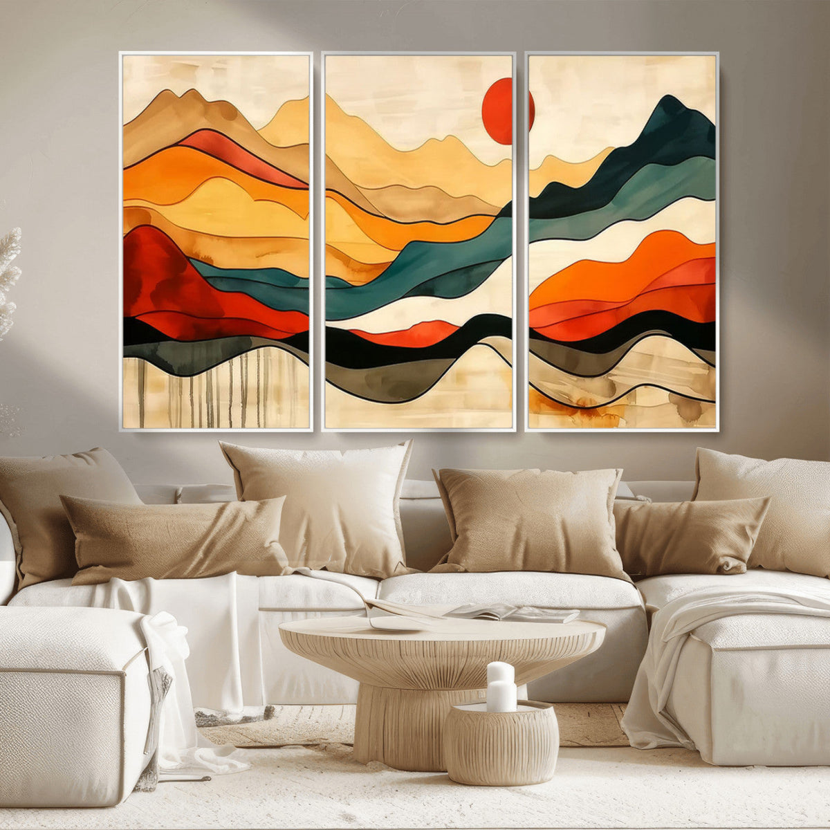 Mid Century Wall Art Print - Abstract Woodland Print -