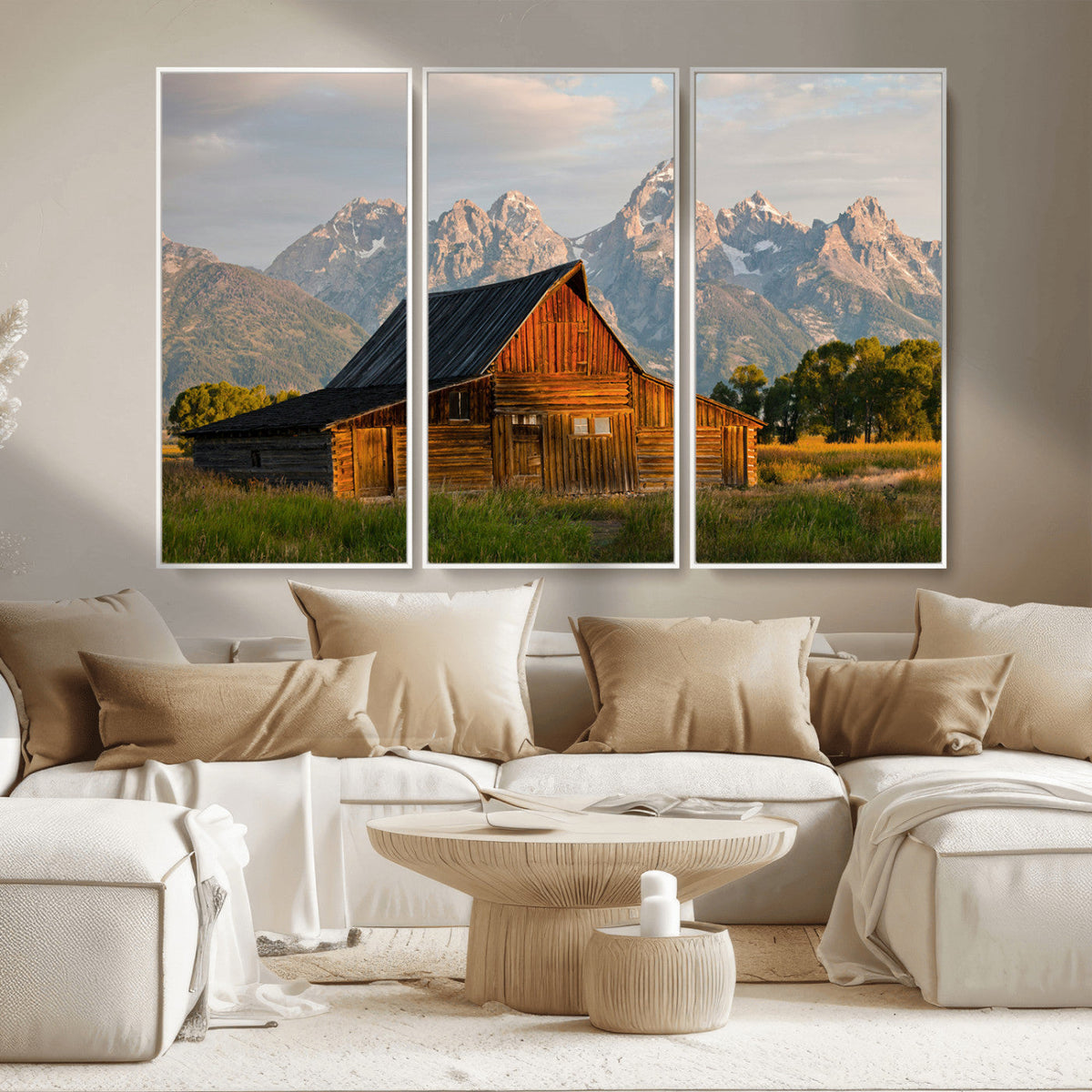 Rustic Barn Wall Art Canvas Print – Framed Grand Teton Park