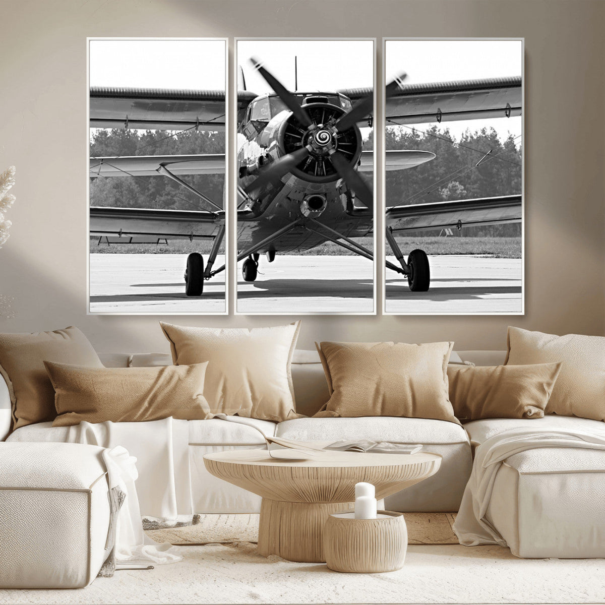 Wall Art Old War Plane Canvas Print