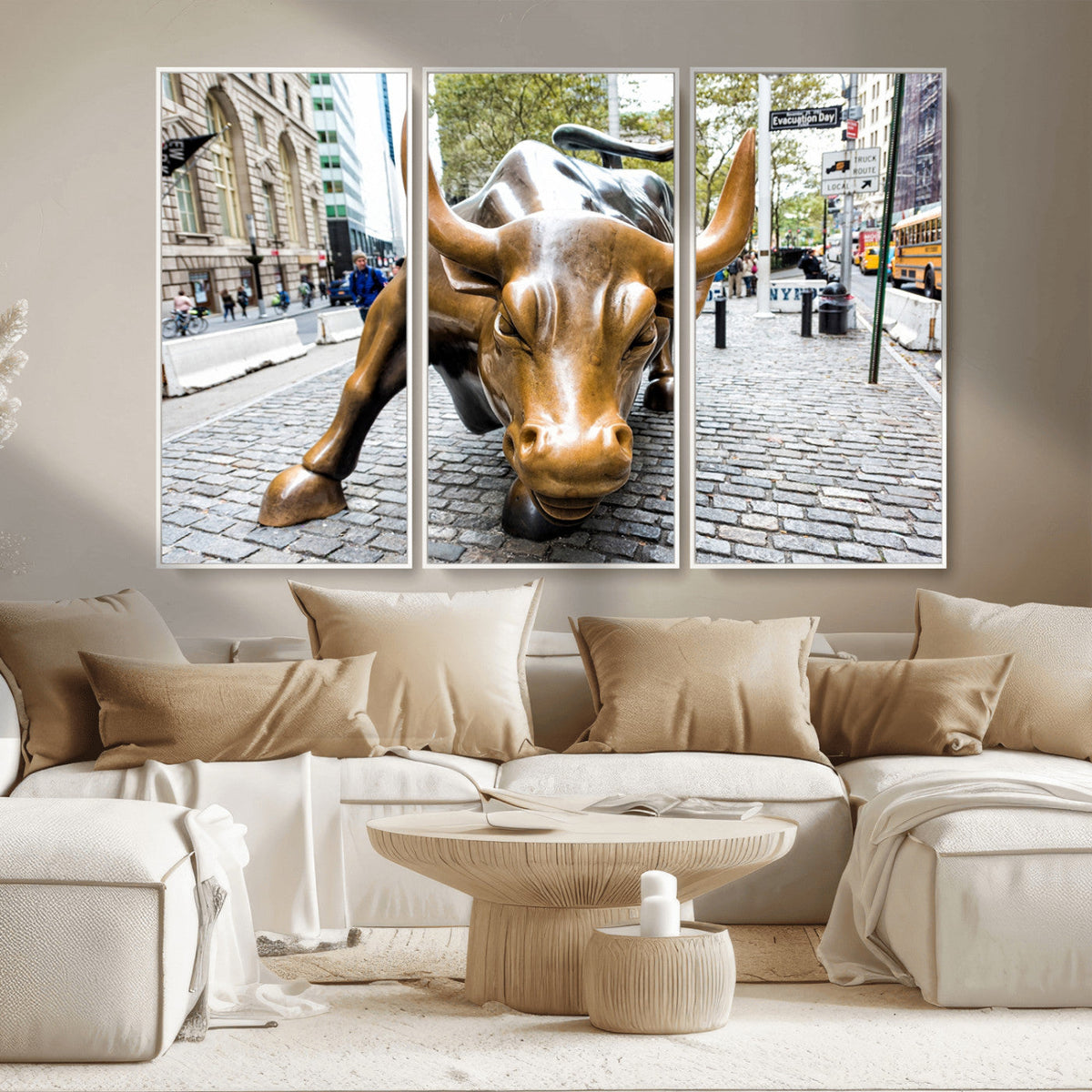 Charging Bull Wall Art Canvas Print
