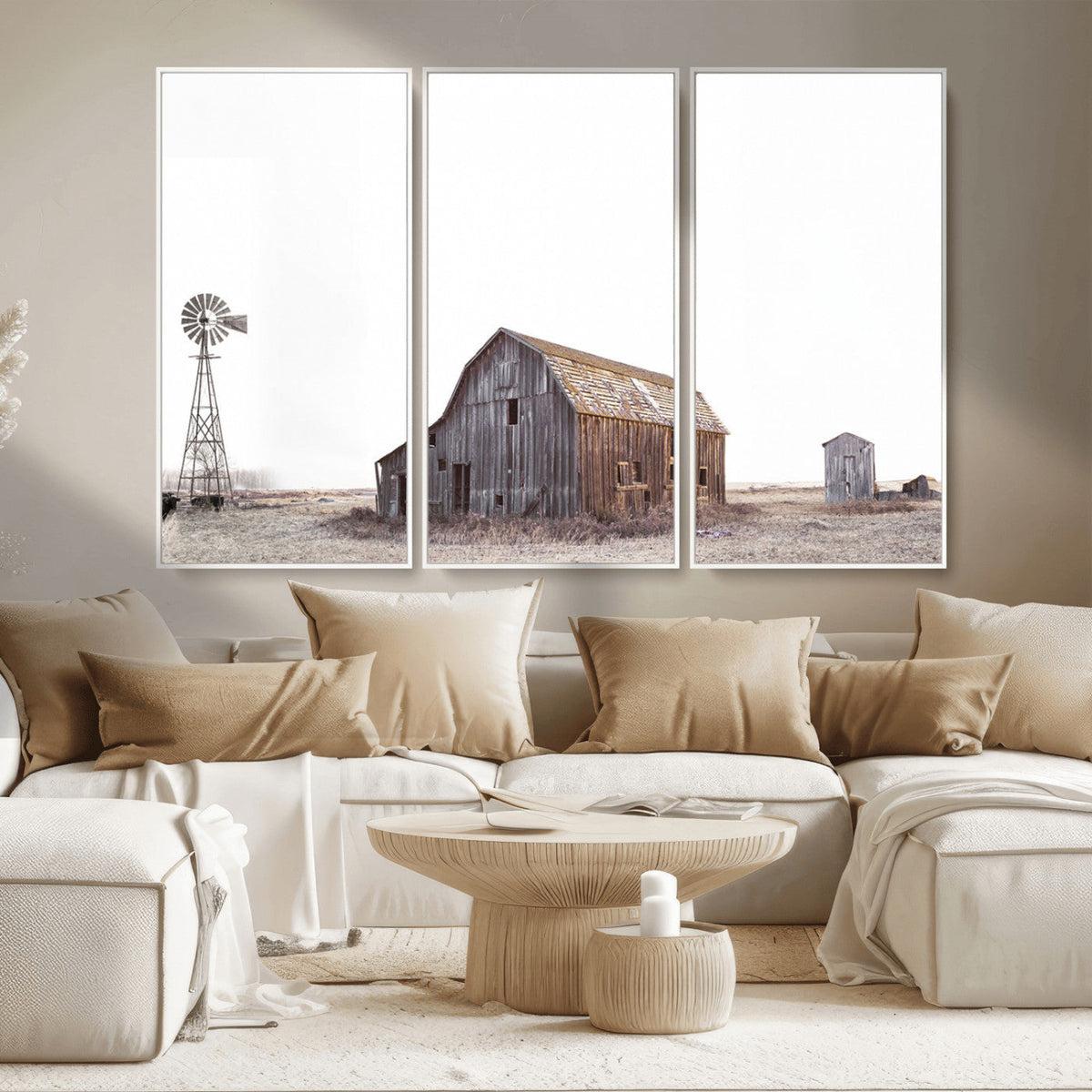 Set of 3 Rustic Farmhouse Wall Art Prints – Country Barn,