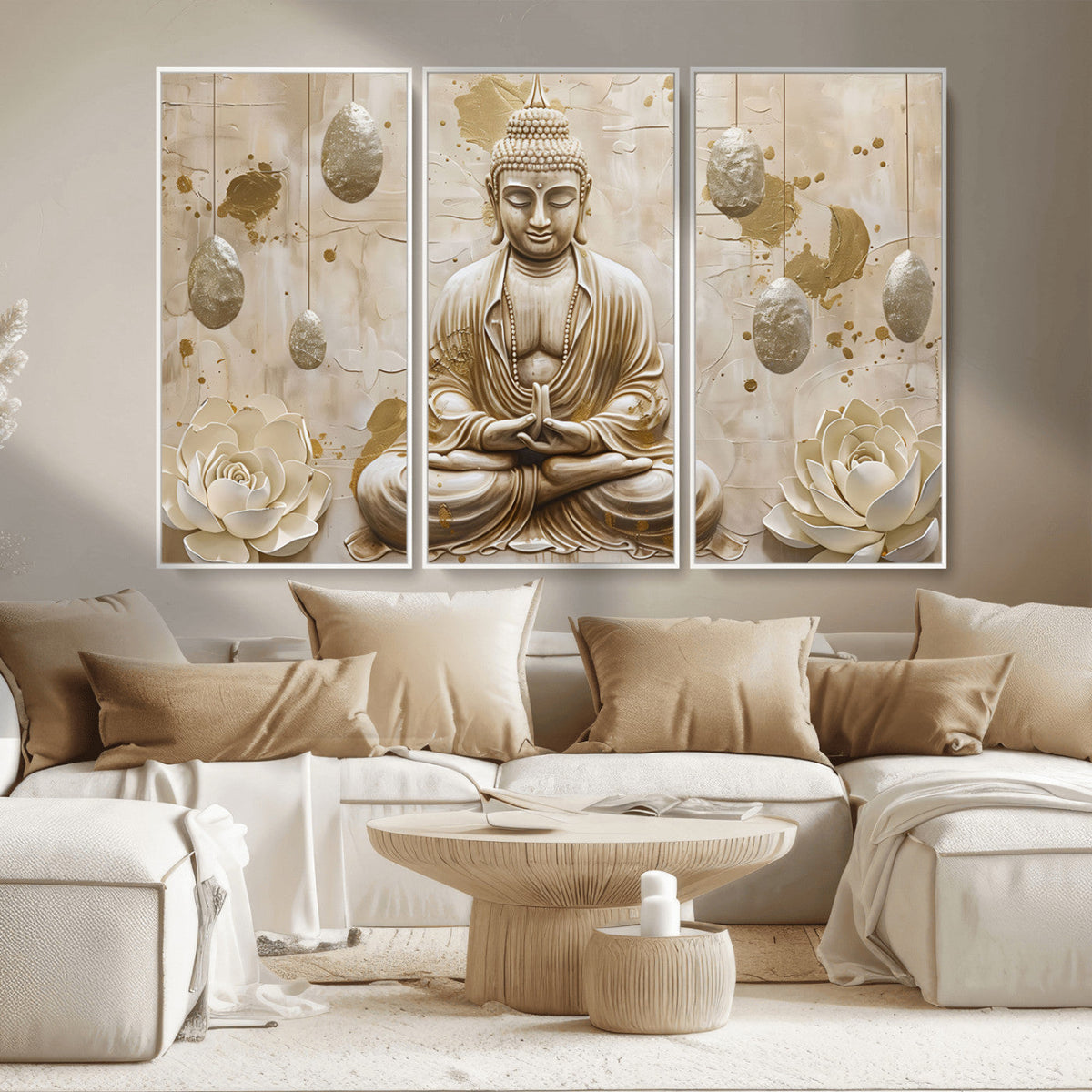 Serene Buddha Wall Art | Yoga Room Decor and Meditation Wall