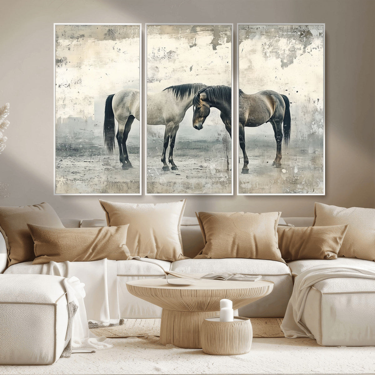 Chines Style Majestic Horses Wall Art | Ready to Hang and