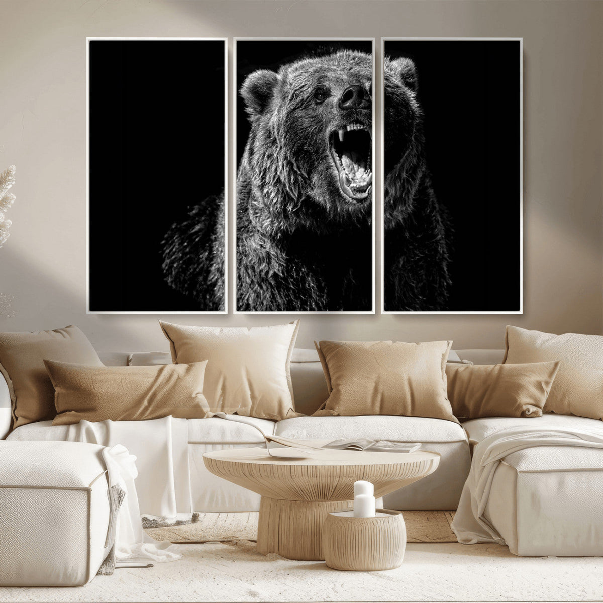 Bear Canvas Print | Wildlife Wall Art for Cabin Decor |