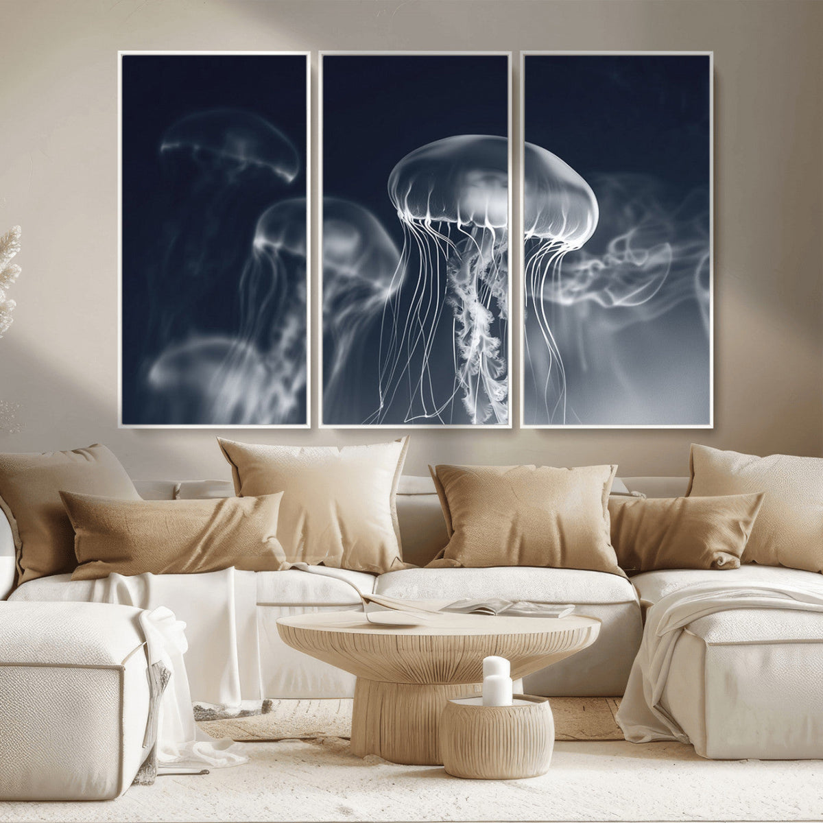 Jellyfish Wall Art Canvas Print, Modern Abstract Jellyfish