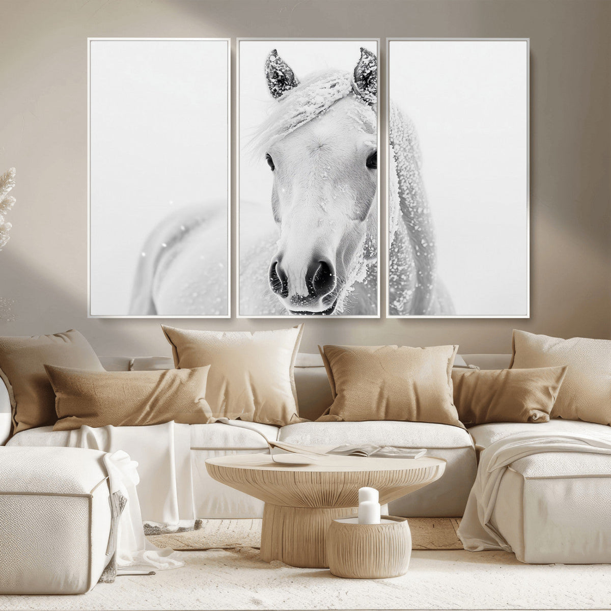 Majestic White Horse Wall Art | Ready to Hang and Framed |