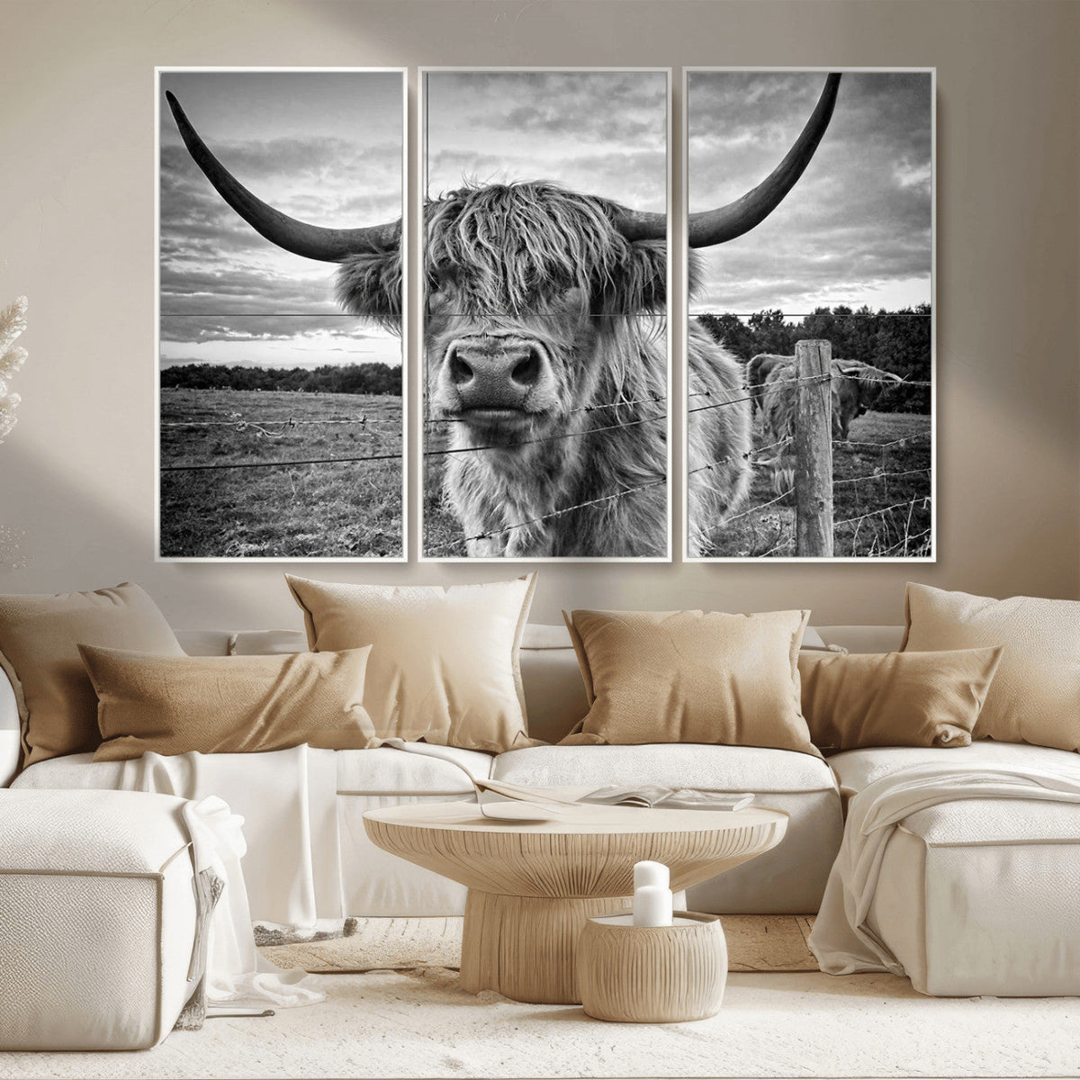 Scottish Highland Cow Wall Art Canvas Print | Ready to Hang