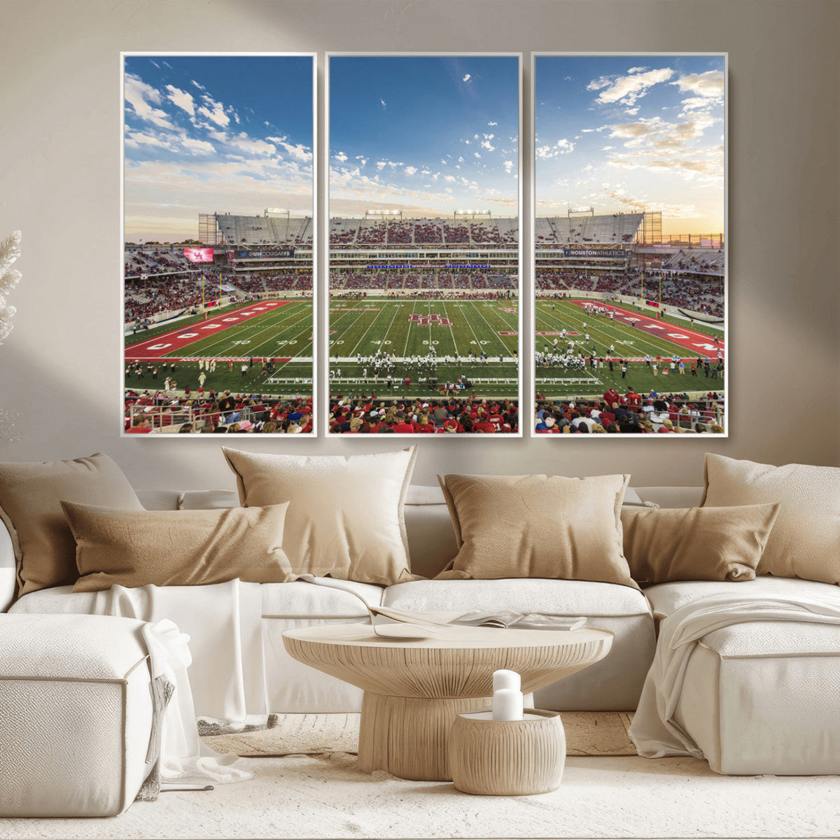 Framed Houston Cougars Football Team Print - Houston TDECU
