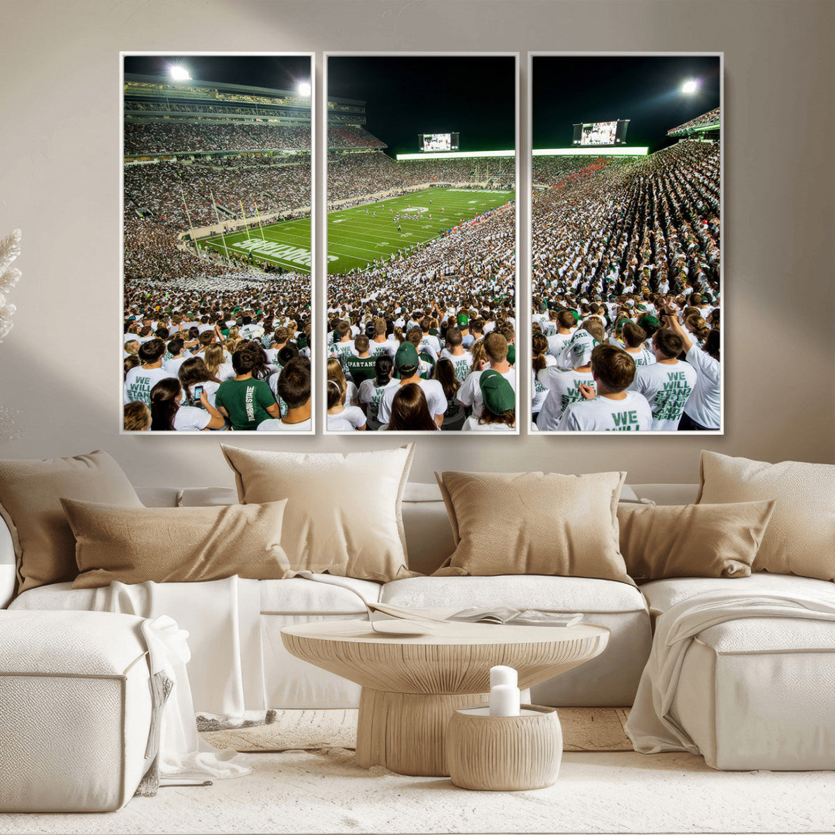 Michigan State Spartans Football Canvas Print - East Lansing