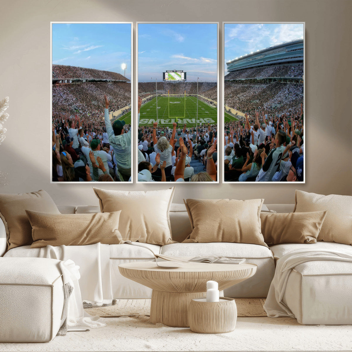 Michigan State Spartans Football Team Art Print - East