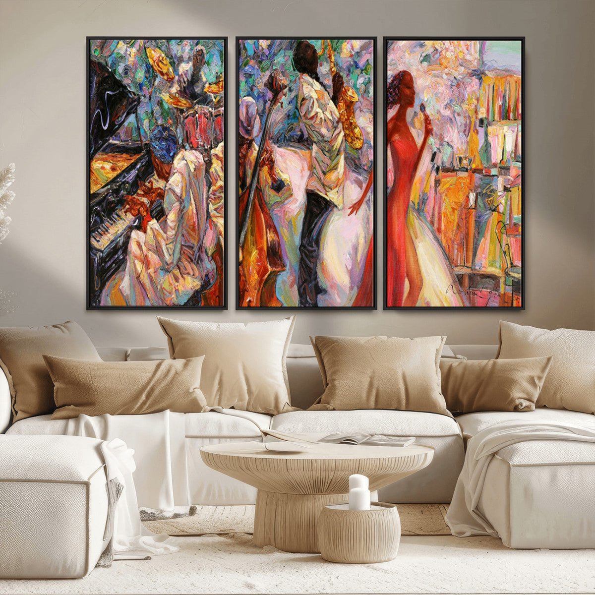Abstract Afro American Jazz Canvas Wall Art | Music-Inspired