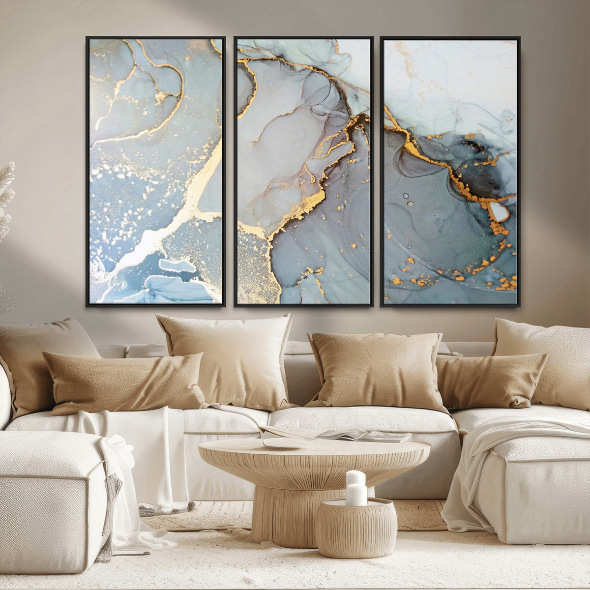 Large Abstract Marble Wall Art Canvas Print for Living Room
