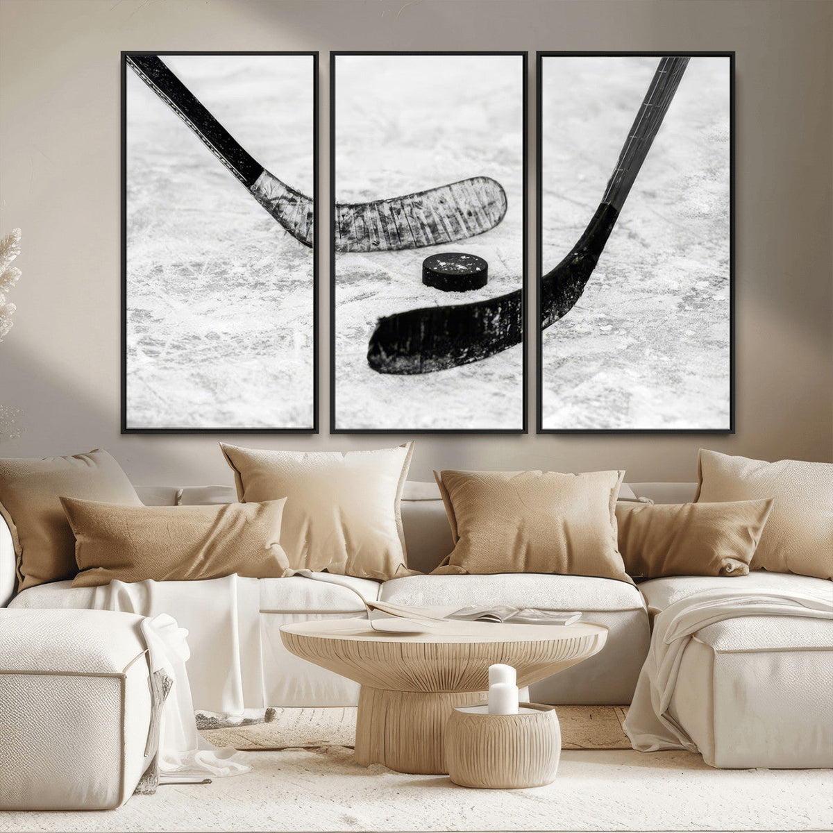 Winter Ice Hockey Sport Canvas Wall Art Print - Hockey Wall
