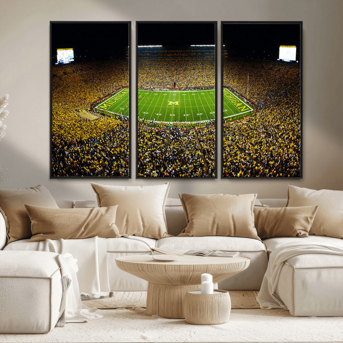 Stadium in Michigan Wall Art Canvas Print, Framed American