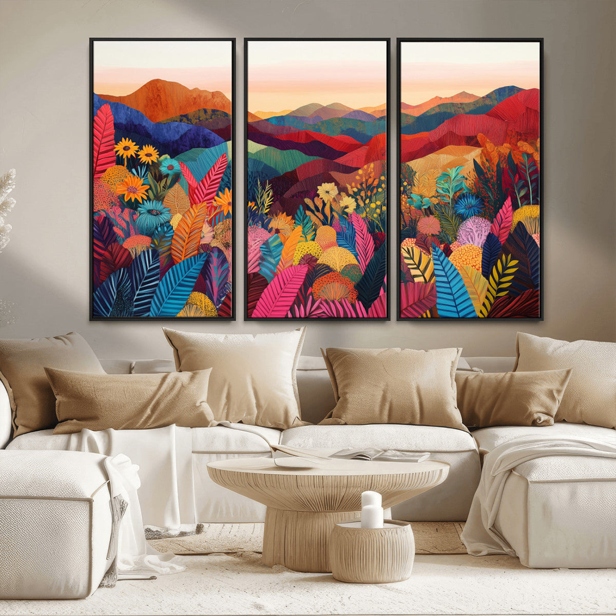 YAYOI KUSAMA Abstract Print - Landscape Canvas Wall Art