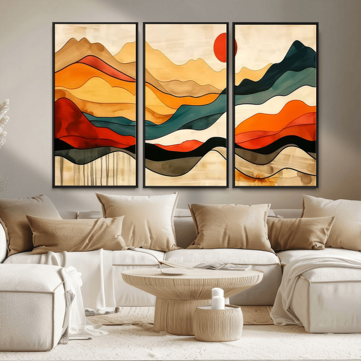 Mid Century Wall Art Print - Abstract Woodland Print -