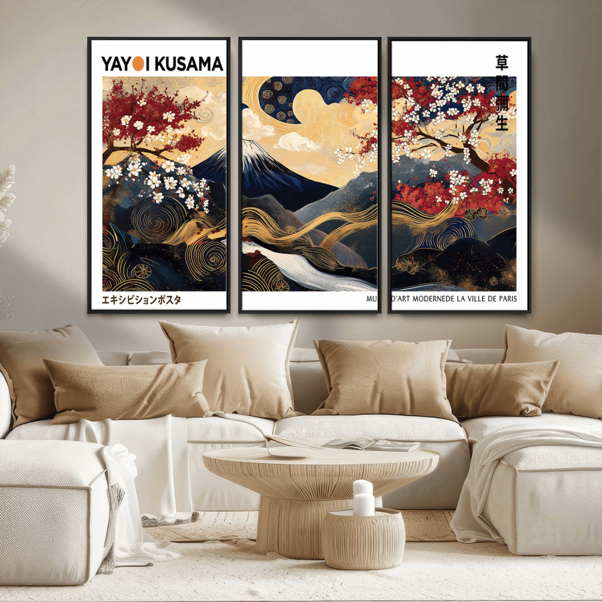 Modern Mount Fuji Wall Art Canvas Print – Framed Abstract